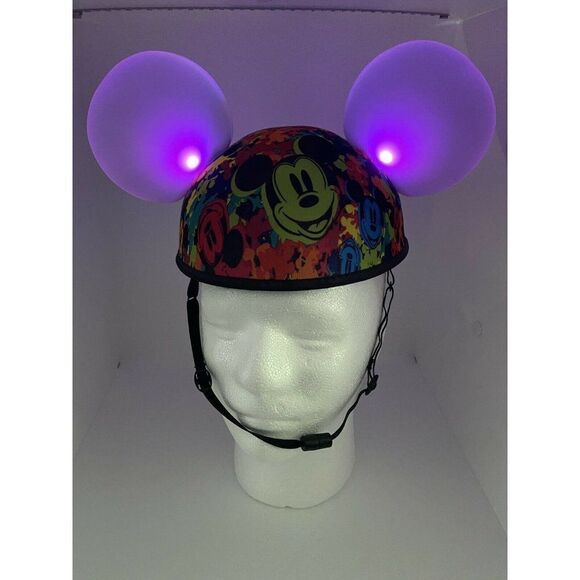 Mickey Mouse Walt Disney Parks Glow Ears Multi Colored Hat Rainbow Light Up - Picture 6 of 8